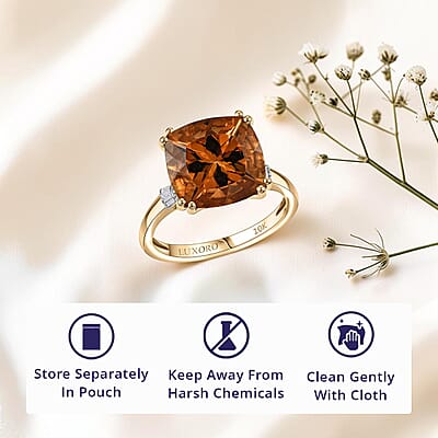 Luxoro AAA Marialite, Diamond Art Deco Ring in 10K Yellow Gold 6.50 ctw (Size 12.0)