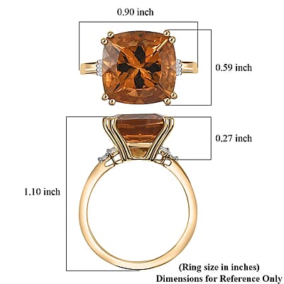 Luxoro AAA Marialite, Diamond Art Deco Ring in 10K Yellow Gold 6.50 ctw (Size 12.0)