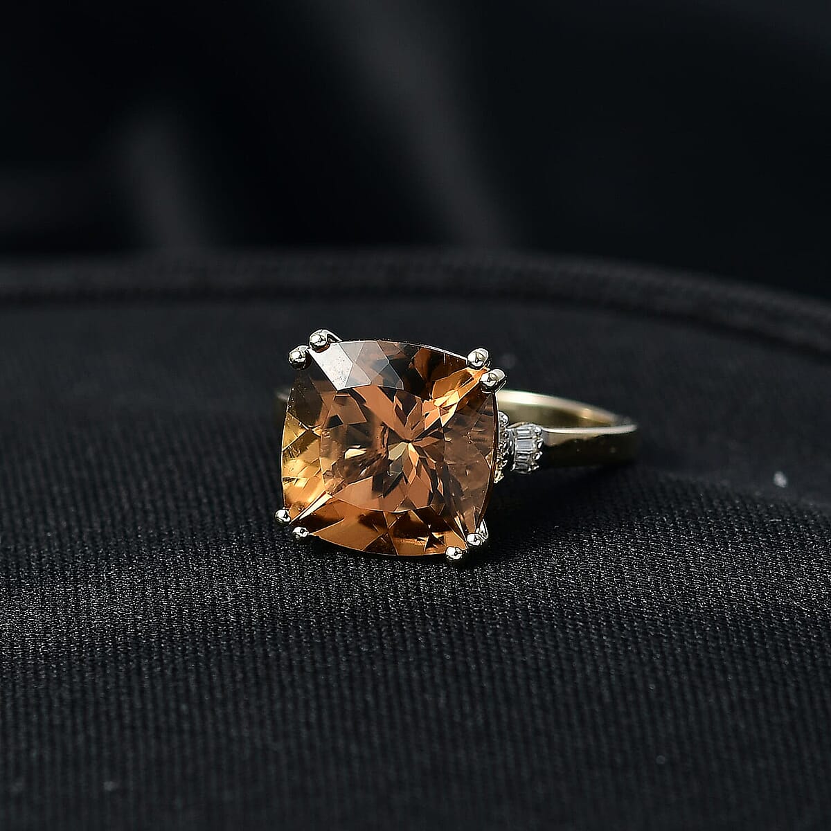 Luxoro AAA Marialite, Diamond Art Deco Ring in 10K Yellow Gold 6.50 ctw (Size 5.0) image number 1