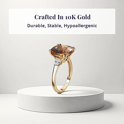 Luxoro AAA Marialite, Diamond Art Deco Ring in 10K Yellow Gold 6.50 ctw (Size 7.0)