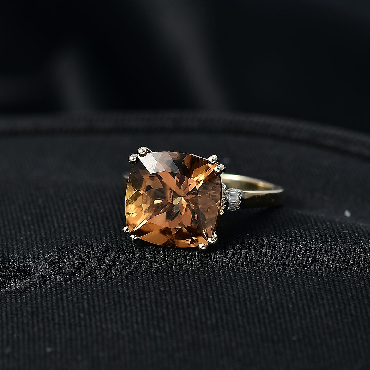 Luxoro 10K Yellow Gold AAA Marialite, Diamond (I2) Ring (Size 6.0) 6.50 ctw image number 1