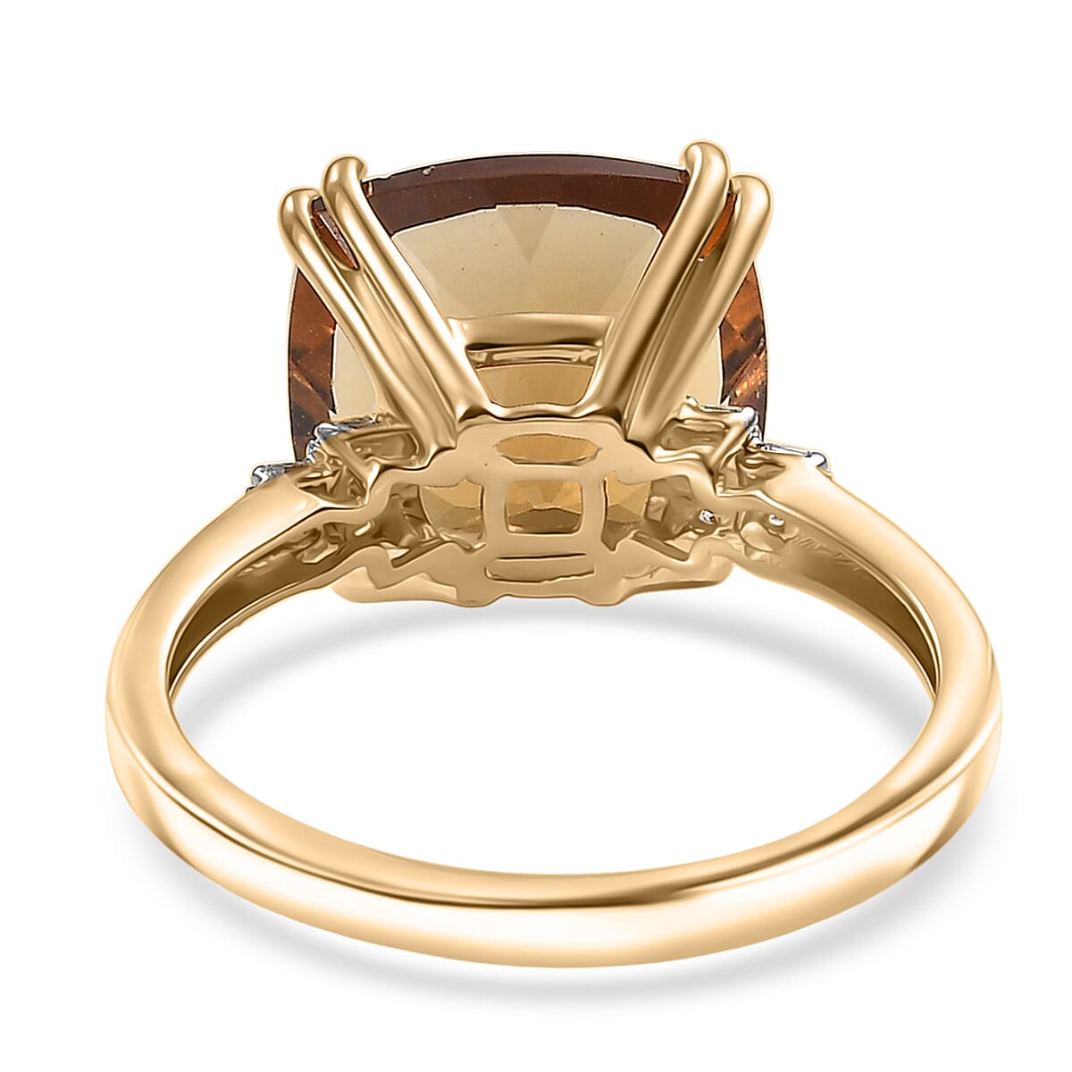 Luxoro 10K Yellow Gold AAA Marialite, Diamond (I2) Ring (Size 6.0) 6.50 ctw image number 4