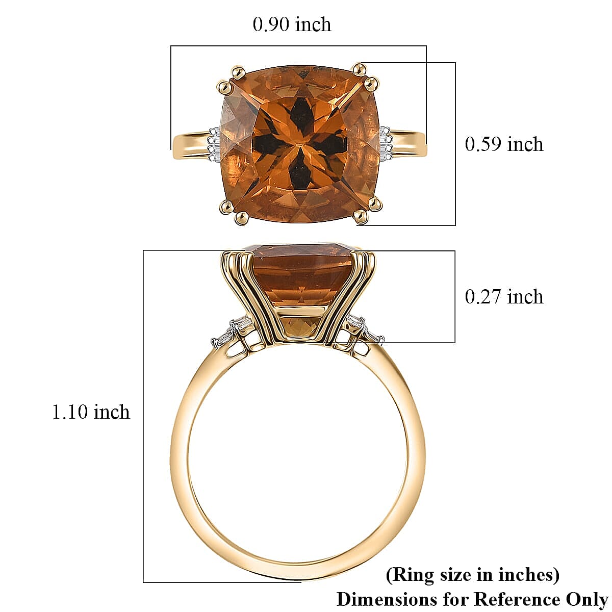 Luxoro AAA Marialite, Diamond Art Deco Ring in 10K Yellow Gold 6.50 ctw (Size 8.5) image number 5