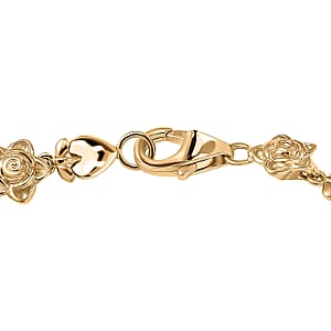 Luxoro Blooming Rose Bracelet in 10K Yellow Gold (6.50 In) 9.71 Grams