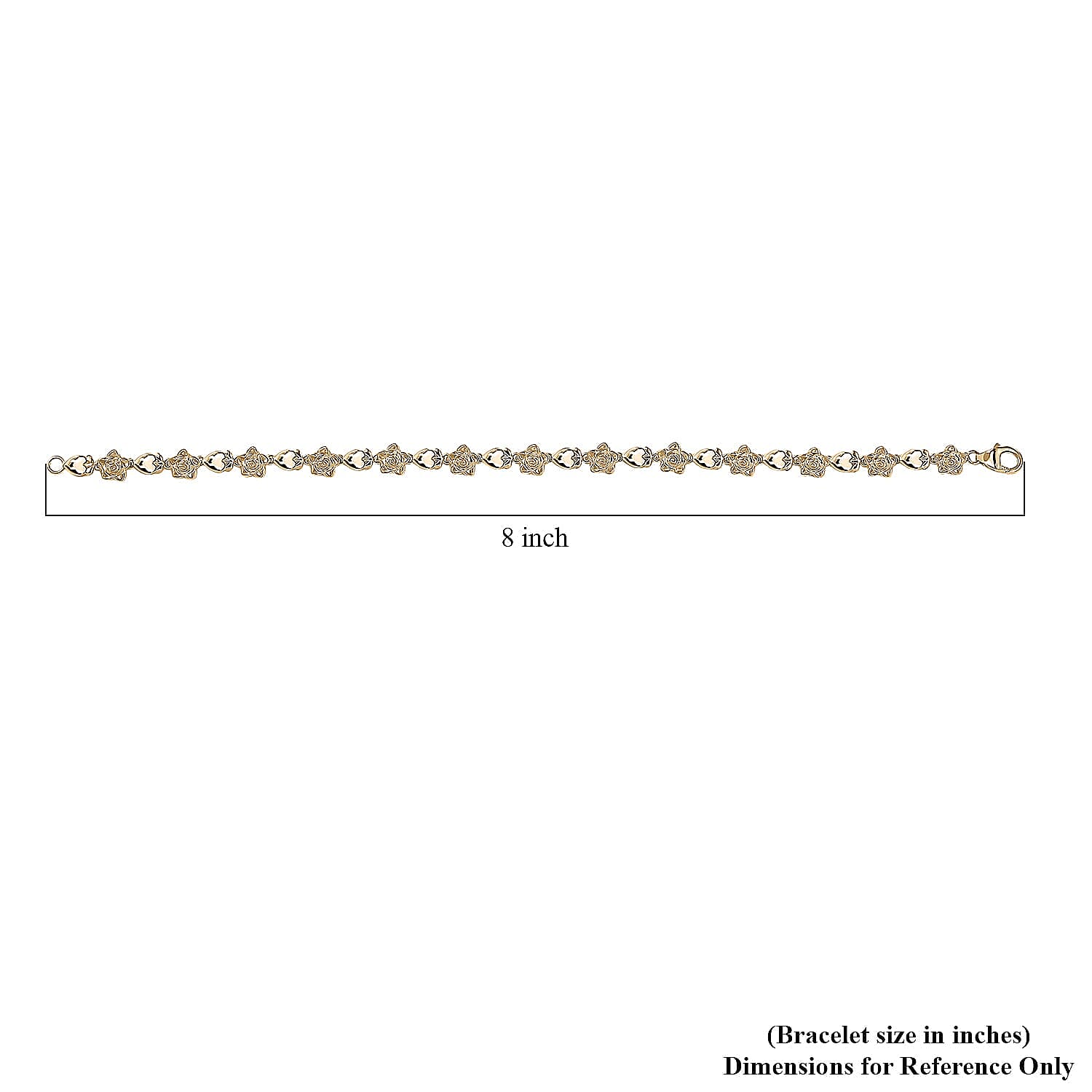 Luxoro Blooming Rose Bracelet in 10K Yellow Gold (6.50 In) 9.71 Grams