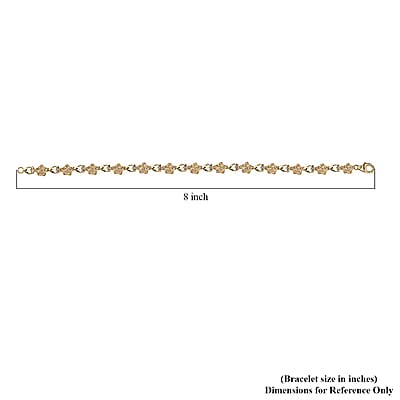 Luxoro Blooming Rose Bracelet in 10K Yellow Gold (6.50 In) 9.71 Grams