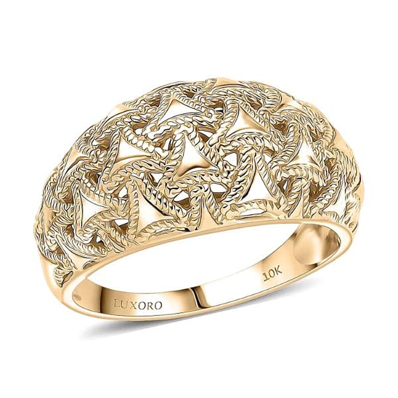 Luxoro 10K Yellow Gold Arrow Wave Ring 4.5 Grams (Size 11.0)