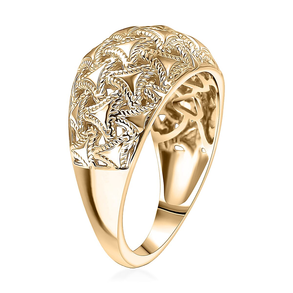 Luxoro Arrow Wave Ring in 10K Yellow Gold (Size 5.5) 4.5 Grams image number 3