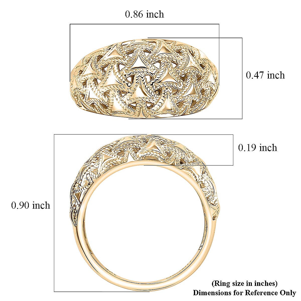 Luxoro Arrow Wave Ring in 10K Yellow Gold (Size 6.5) 4.5 Grams image number 5