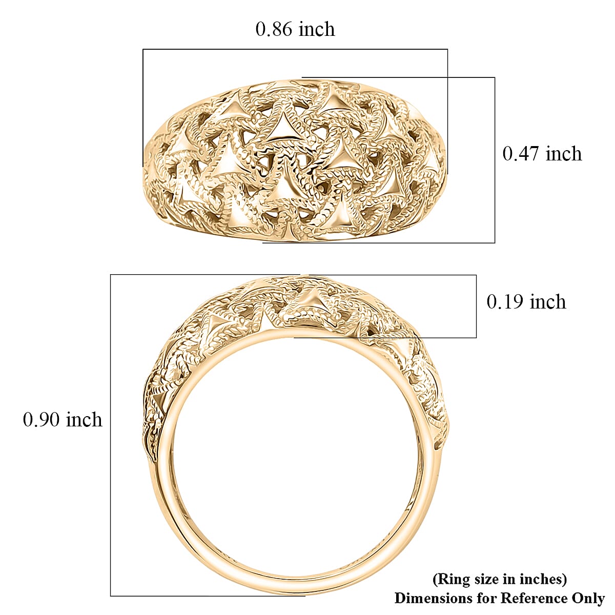 Luxoro Arrow Wave Ring in 10K Yellow Gold (Size 7.0) 4.5 Grams image number 5