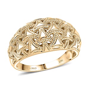 Luxoro Arrow Wave Ring in 10K Yellow Gold (Size 8.0) 4.5 Grams