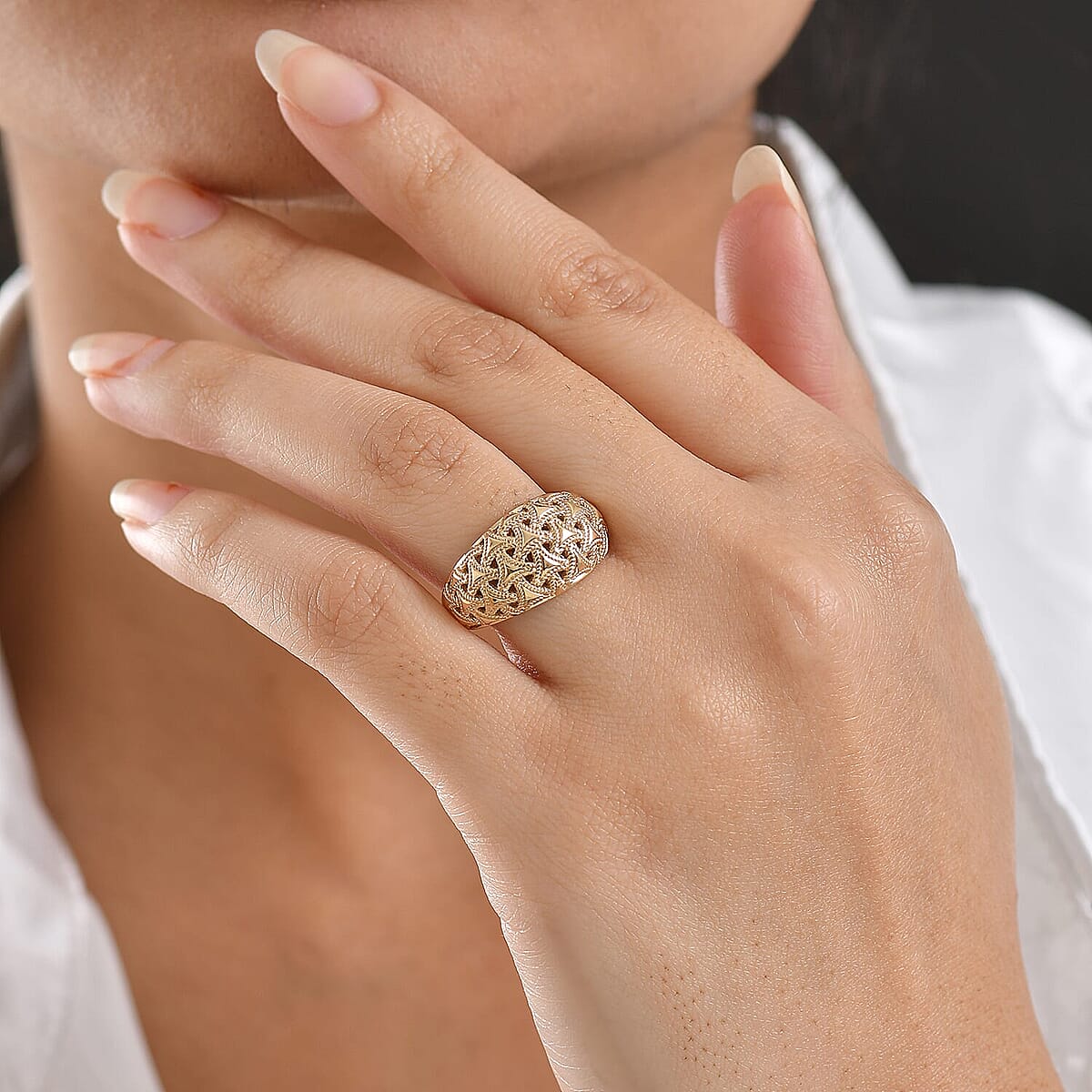 Luxoro Arrow Wave Ring in 10K Yellow Gold (Size 9.5) 4.5 Grams image number 2