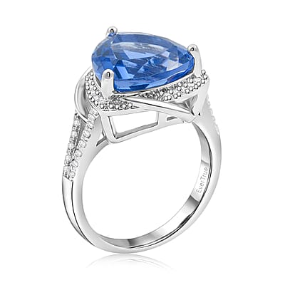 EverTrue Color Change Fluorite (IR) and Moissanite 7.70 ctw Ring in Platinum Bond (Size 7.0)