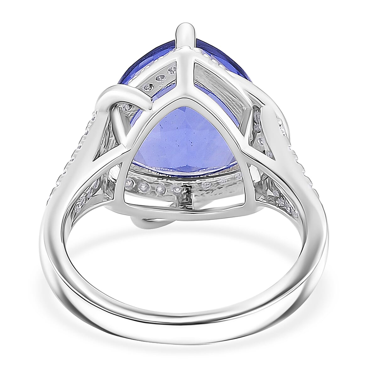 EverTrue Color Change Fluorite (IR) and Moissanite 7.70 ctw Ring in Platinum Bond (Size 7.0) image number 4