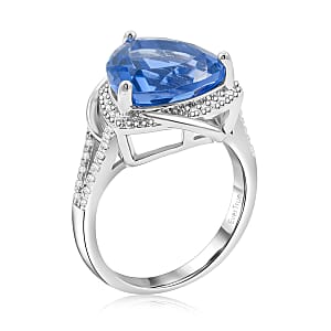 EverTrue Color Change Fluorite (IR) and Moissanite 7.70 ctw Ring in Platinum Bond (Size 8.0)