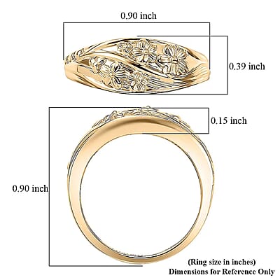 Luxoro 10K Yellow Gold Rose Floral Ring 3.65 Grams(Size 12.0)
