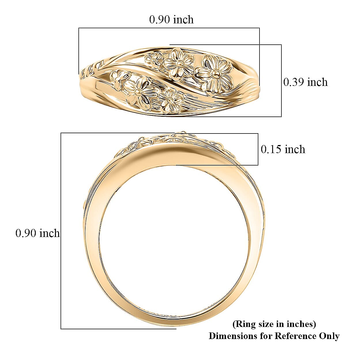 Luxoro Rose Floral Ring in 10K Yellow Gold (Size 6.0) 3.65 Grams image number 5