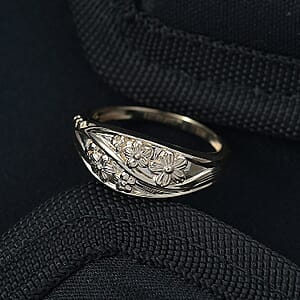 Luxoro 10K Yellow Gold Rose Floral Ring 3.65 Grams(Size 8.5)