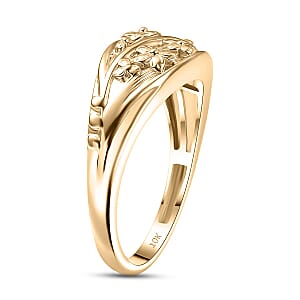 Luxoro 10K Yellow Gold Rose Floral Ring 3.65 Grams(Size 8.5)