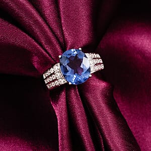 EverTrue Color Change Fluorite (IR) and Moissanite 3.40 ctw Ring in Platinum Bond (Size 10.0)