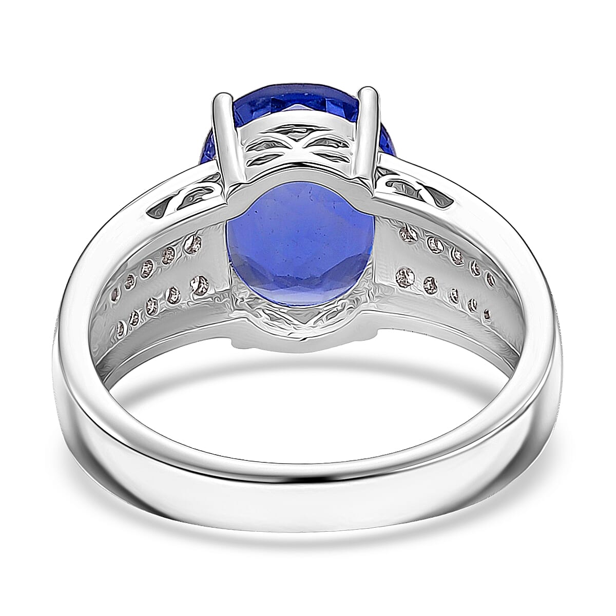 EverTrue Color Change Fluorite (IR) and Moissanite 3.40 ctw Ring in Platinum Bond (Size 8.0) image number 4