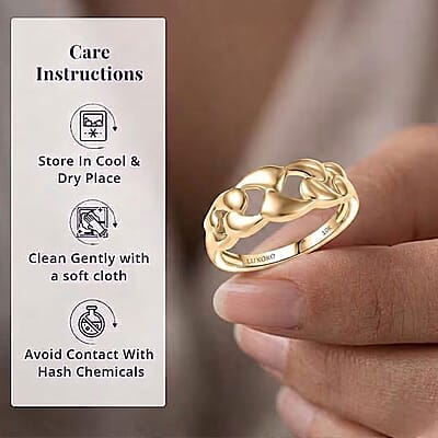 Luxoro 10K Yellow Gold Classic Cuban Ring 3.20 Grams (Size 11.0)