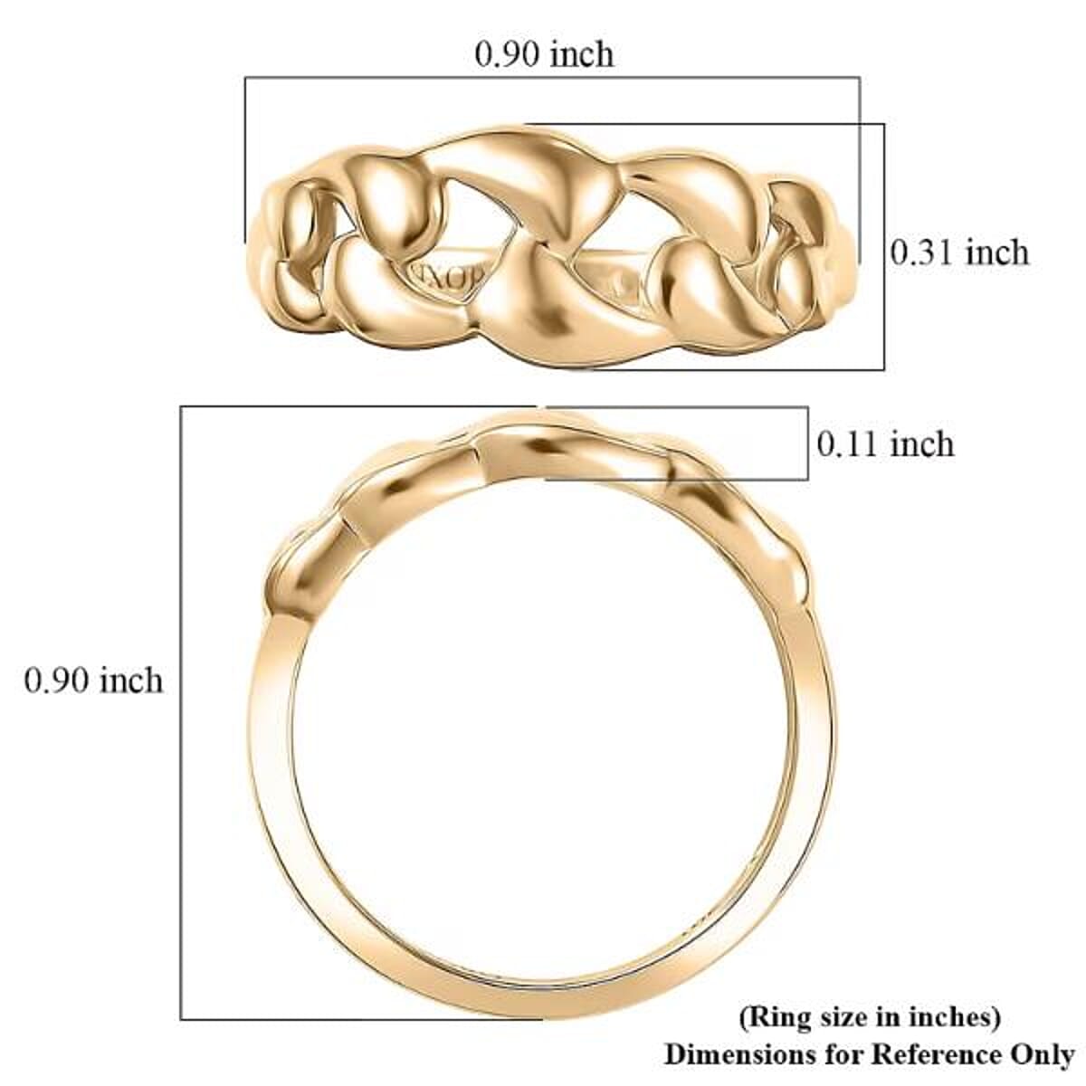 Luxoro 10K Yellow Gold Classic Cuban Ring 3.20 Grams (Size 11.0) image number 5