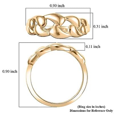 Luxoro 10K Yellow Gold Classic Cuban Ring 3.20 Grams (Size 12.0)