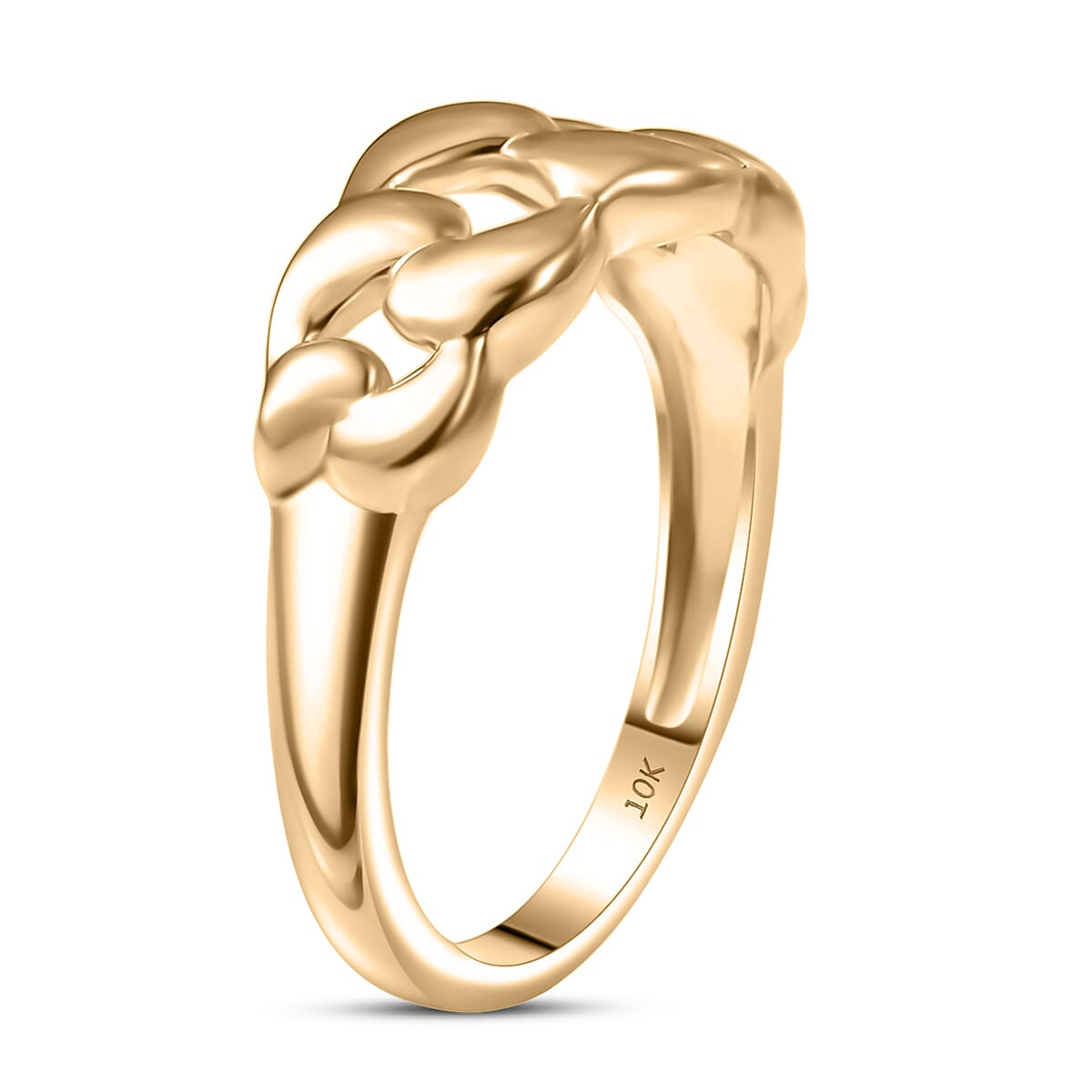 Luxoro Classic Cuban Ring in 10K Yellow Gold (Size 6.0) 3.20 Grams image number 3