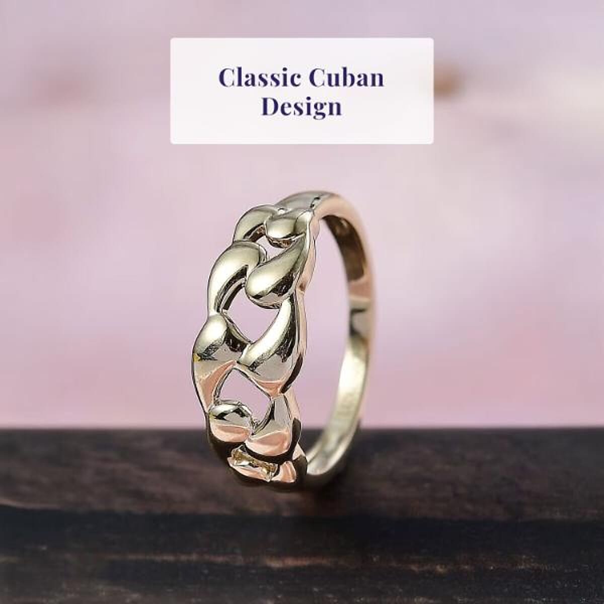 Luxoro 10K Yellow Gold Classic Cuban Ring 3.20 Grams (Size 8.0) image number 2