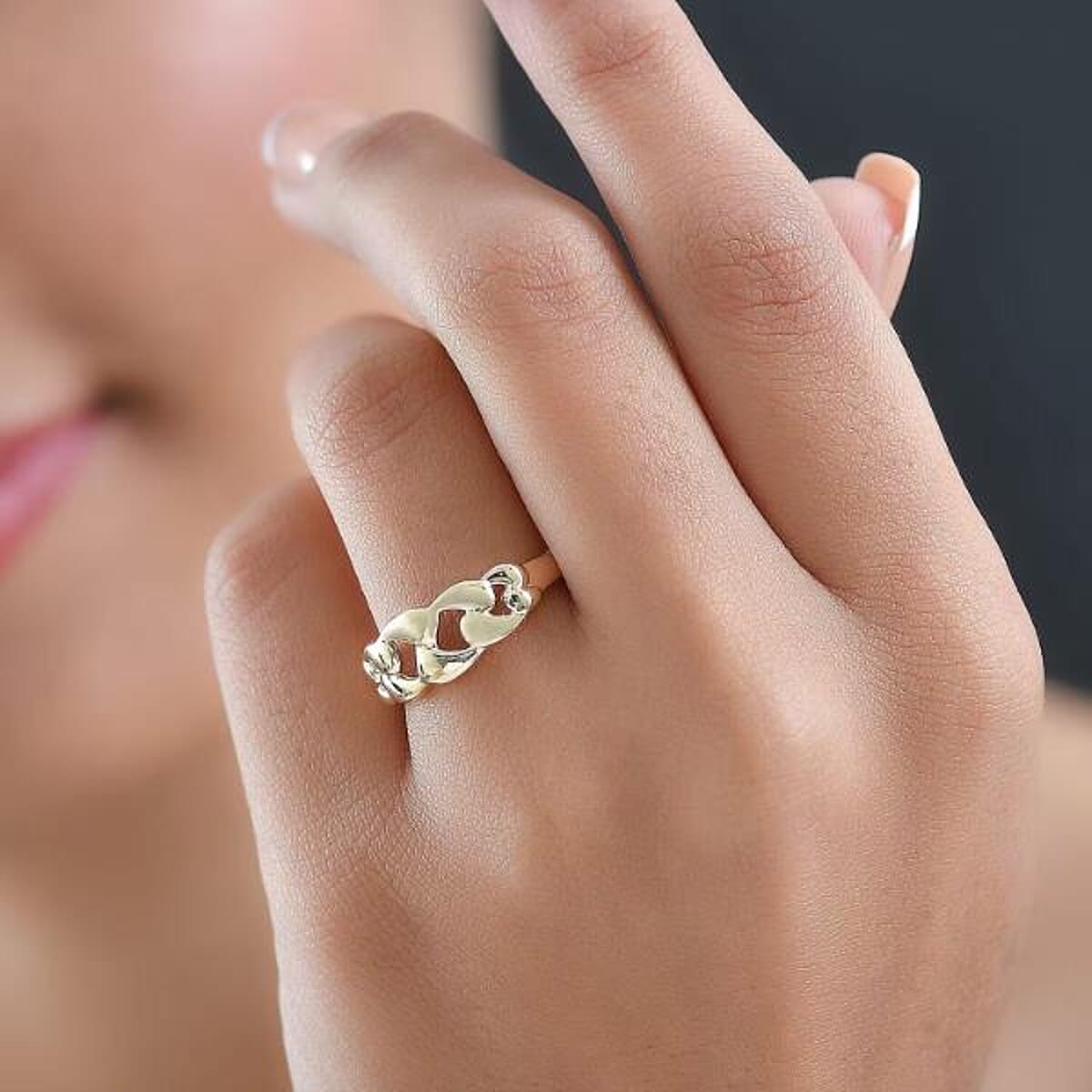 Luxoro 10K Yellow Gold Classic Cuban Ring 3.20 Grams (Size 9.5) image number 1