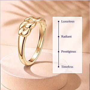 Luxoro 10K Yellow Gold Classic Cuban Ring 3.20 Grams (Size 9.5)