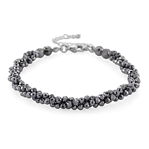 Terahertz 80.00 ctw Beaded Necklace (Adjustable) in Silvertone