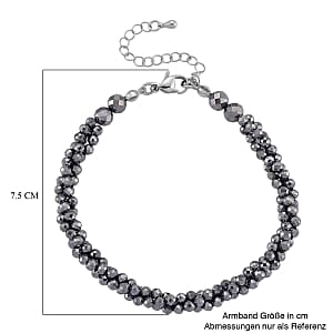 Terahertz 80.00 ctw Beaded Necklace (Adjustable) in Silvertone