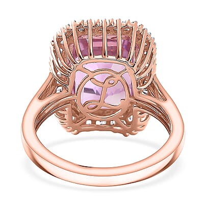 Luxoro AAAA Patroke Kunzite, Diamond Ring in 10K Rose Gold 9.80 ctw (Size 10.0)