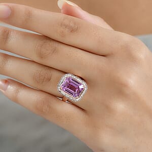Luxoro AAAA Patroke Kunzite, Diamond Ring in 10K Rose Gold 9.80 ctw (Size 8.0)