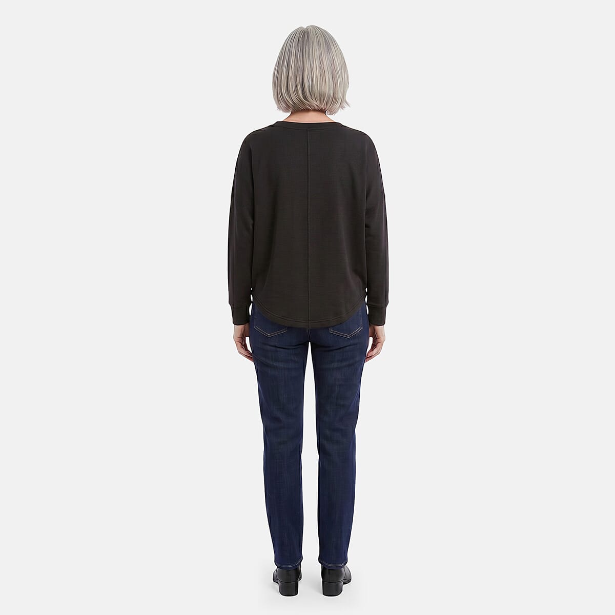 La Marey Black Lizard Crystal Crew Neck Pullover - One Size Fits Most image number 2