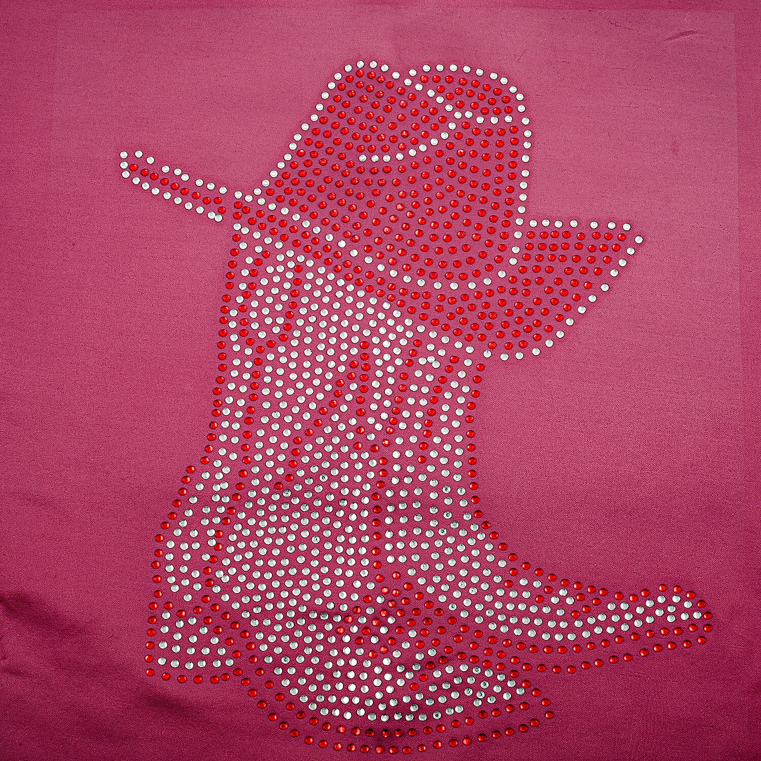 La Marey Magenta Boots Crystal Crew Neck Pullover - One Size Fits Most
