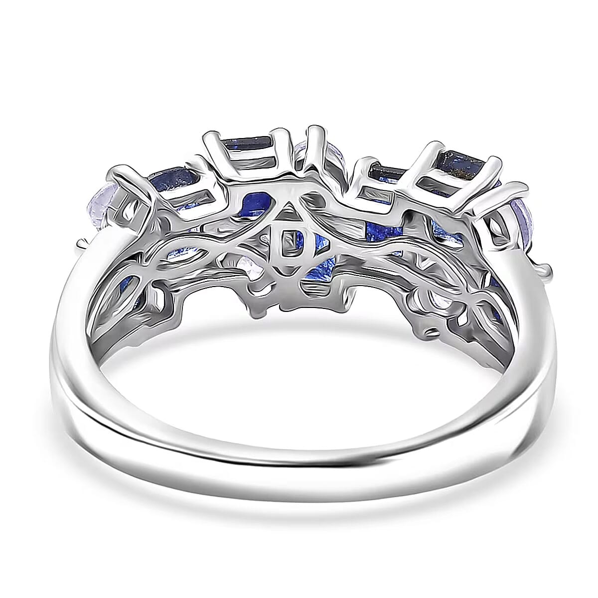 D'Joy Masoala Sapphire, White Zircon Ring in Platinum Over Sterling Silver 2.75 ctw (Size 5.0) image number 6