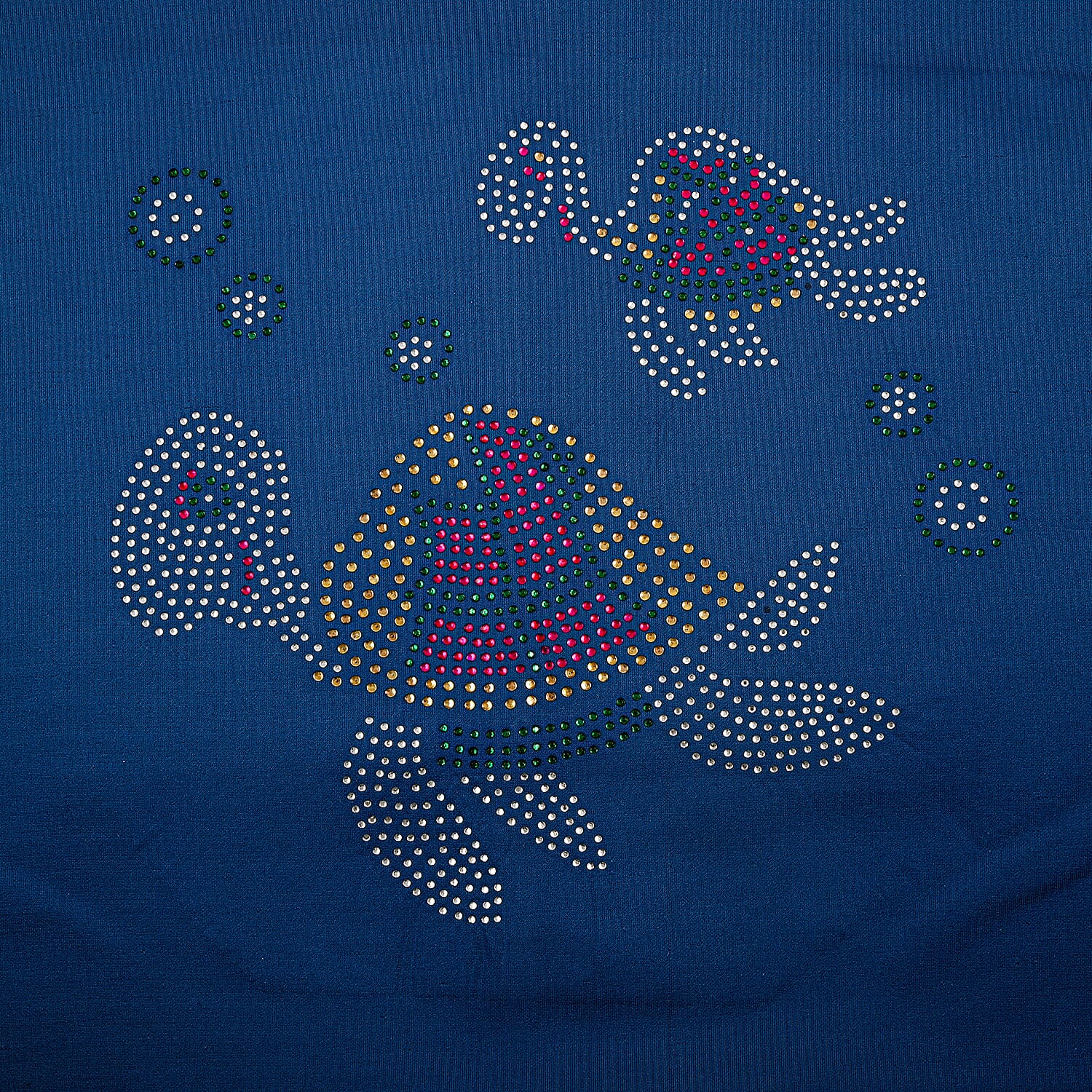 La Marey NAVY TURTLE) Crystal Crew Neck Pullover - One Size Fits Most