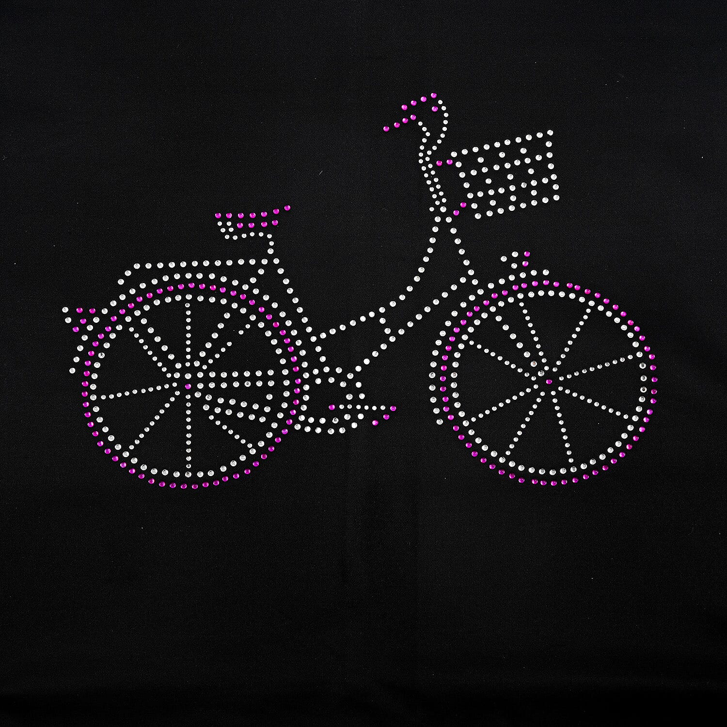 La Marey Black Bike Crystal Crew Neck Pullover - One Size Fits Most
