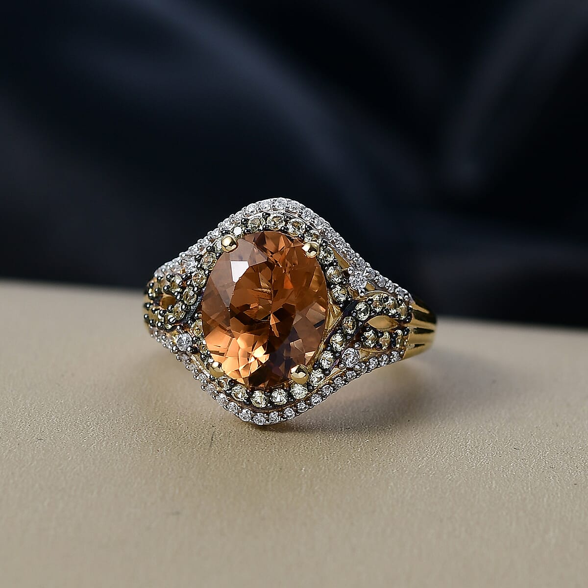 D'Joy Premium Marialite, Multi Gemstone Ring in 18K Vermeil YG Over Sterling Silver (Size 10.0) 3.85 ctw image number 1