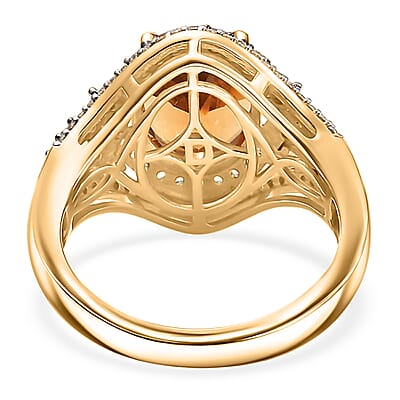 D'Joy Marialite, Multi Gemstone Art Deco Ring in 18K Vermeil YG Over Sterling Silver 3.85 ctw (Size 10.0)