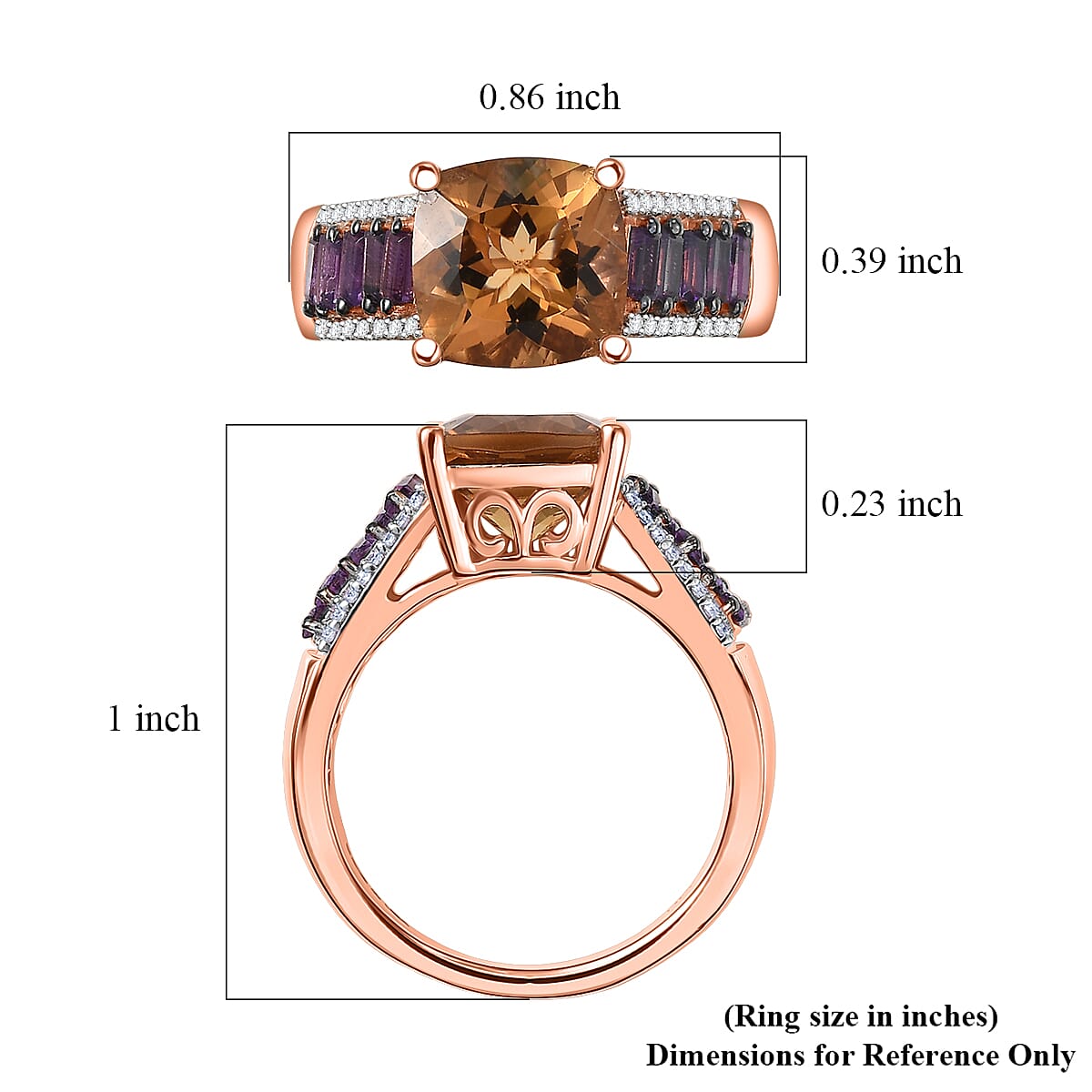 D'Joy Premium Marialite and Multi Gemstone 3.50 ctw Ring in 18K Vermeil Rose Gold Over Sterling Silver (Size 6.0) image number 5