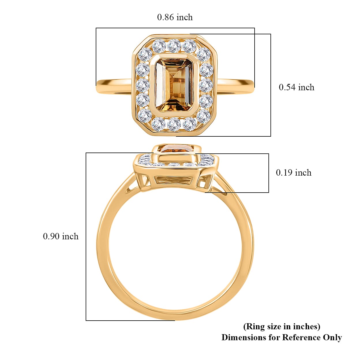 D'Joy Marialite, Moissanite Art Deco Ring in 18K Vermeil YG Over Sterling Silver 1.35 ctw (Size 6.0)