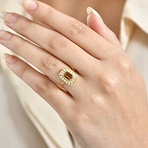 D'Joy Marialite, Moissanite Art Deco Ring in 18K Vermeil YG Over Sterling Silver 1.35 ctw (Size 7.0)
