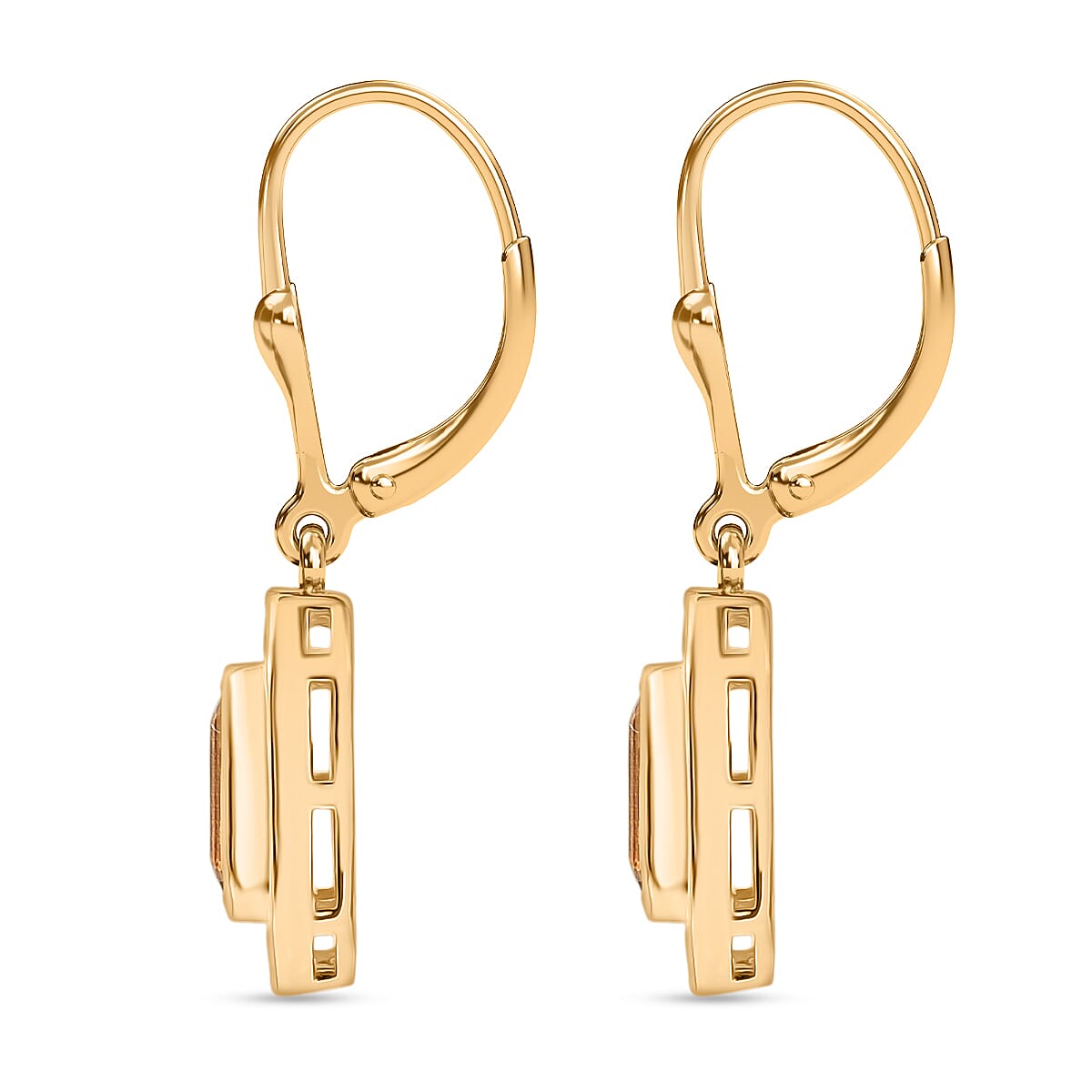 D'Joy Premium Marialite and Moissanite 2.60 ctw Earrings in 18K Vermeil Yellow Gold Over Sterling Silver image number 1