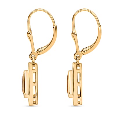 D'Joy Marialite, Moissanite Art Deco Earrings in 18K Vermeil YG Over Sterling Silver 2.60 ctw
