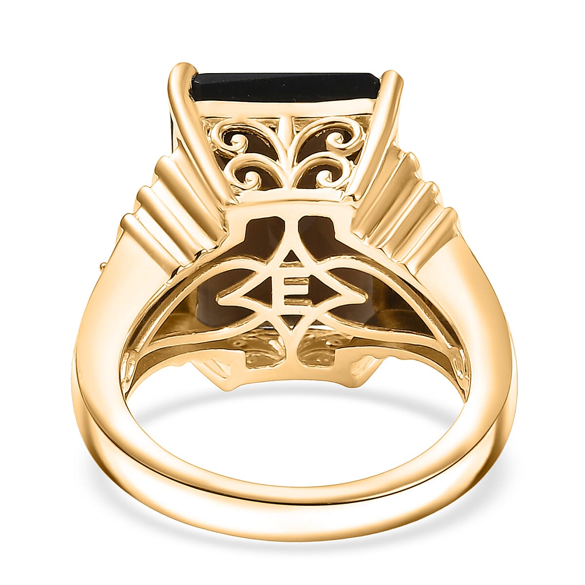 EverTrue Smoky Quartz and White Zircon 11.15 ctw Ring in 18K Yellow Gold Plated (Size 6.0)