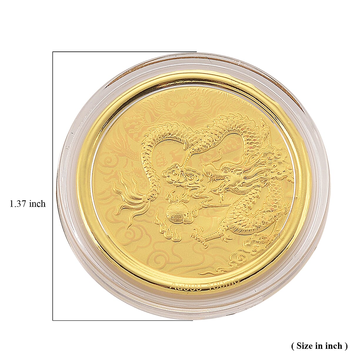 Ankur Treasure Chest Doorbuster 24K Yellow Golden Zodiac Guardian Dragon Coin Bar with Rainbow Line 100mg image number 3
